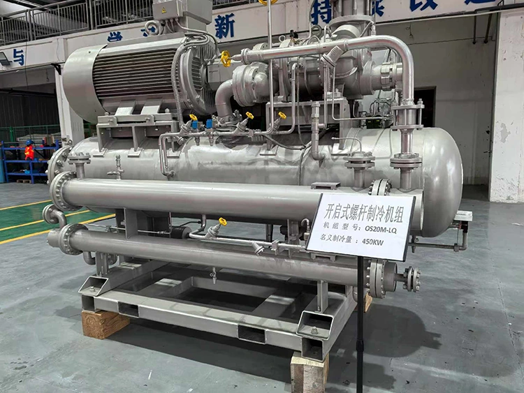 Unidade de compressor de refrigeração de parafuso de estágio único tipo aberto