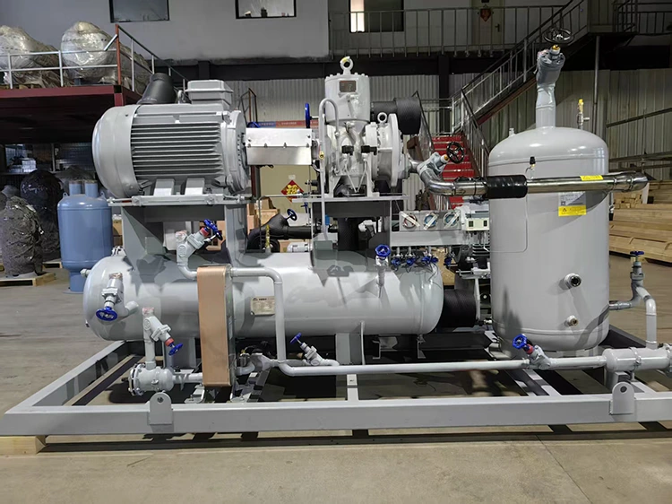 Unidade de compressor de refrigeração de parafuso de estágio único tipo aberto