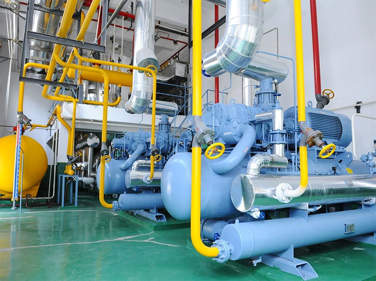 Unidade de compressor de refrigeração de parafuso de dois estágios tipo aberto