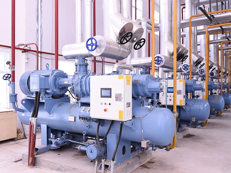 Unidade de compressor de refrigeração de parafuso de dois estágios tipo aberto