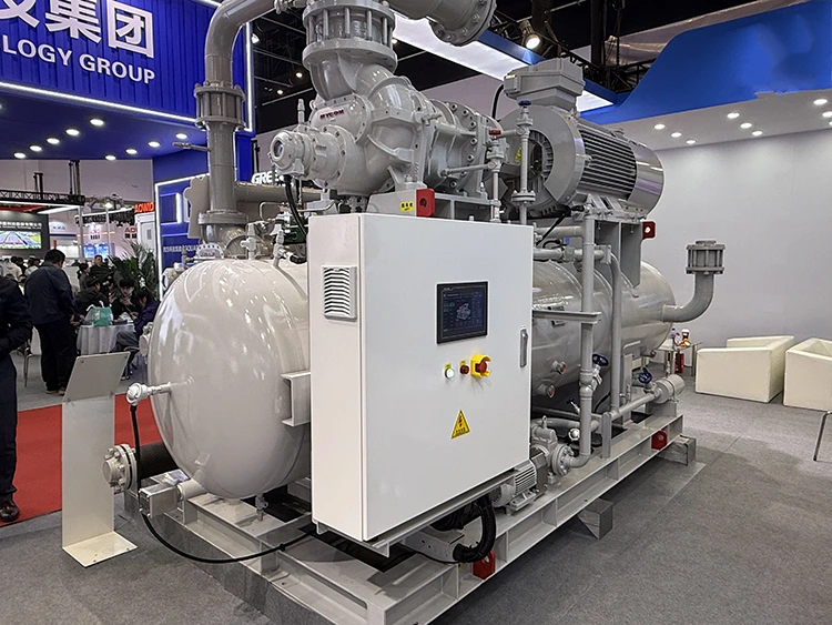 Unidade de compressor de refrigeração de parafuso de dois estágios tipo aberto